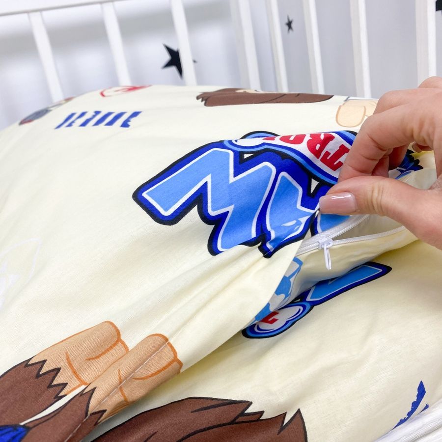 Дитяча постільна білизна для ліжечка 120х60 см Oh My Kids &laquo;Щенячий патруль&raquo; молочний
