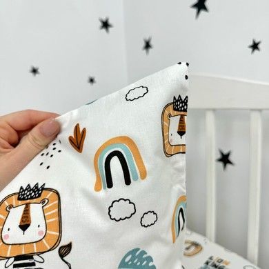 Дитяча наволочка 40х60 см на молнії Oh My Kids "Lions" бежевий