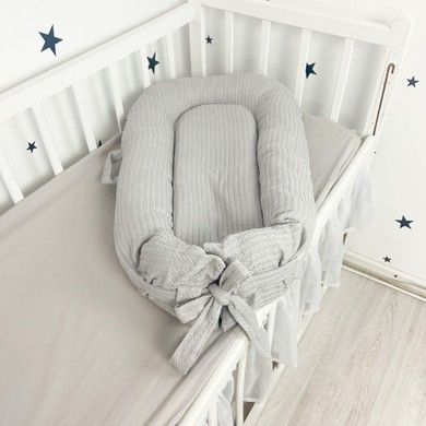 Кокон для новонародженого Soft OMK &laquo;Light Grey&raquo; + непромокаючий чохол на матрас