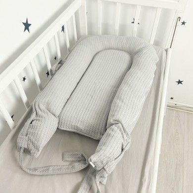 Кокон для новонародженого Soft OMK &laquo;Light Grey&raquo; + непромокаючий чохол на матрас