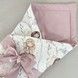 Летний конверт на выписку для девочки Oh My Kids "Фейки" пудровый