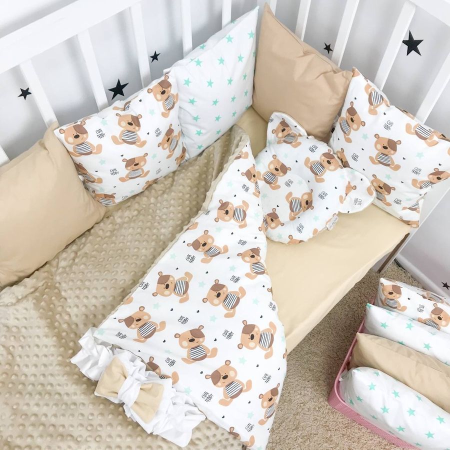 Бортики в детскую кровать Oh My Kids 120х60 см "Bears" 12 шт
