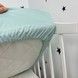 Cатинова однотонна постільна білизна для матраца 120х60 см Oh My Kids "Mint"