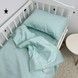 Cатинова однотонна постільна білизна для матраца 120х60 см Oh My Kids "Mint"