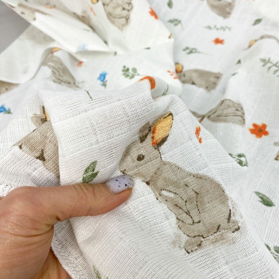 Муслиновая пелёнка Oh My Kids &laquo;Rabbits&raquo;