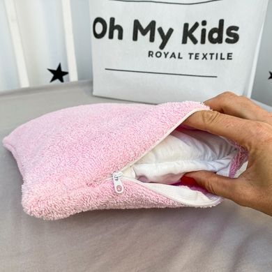Махрова подушка в коляску Oh My Kids колір рожевий 30х25 см