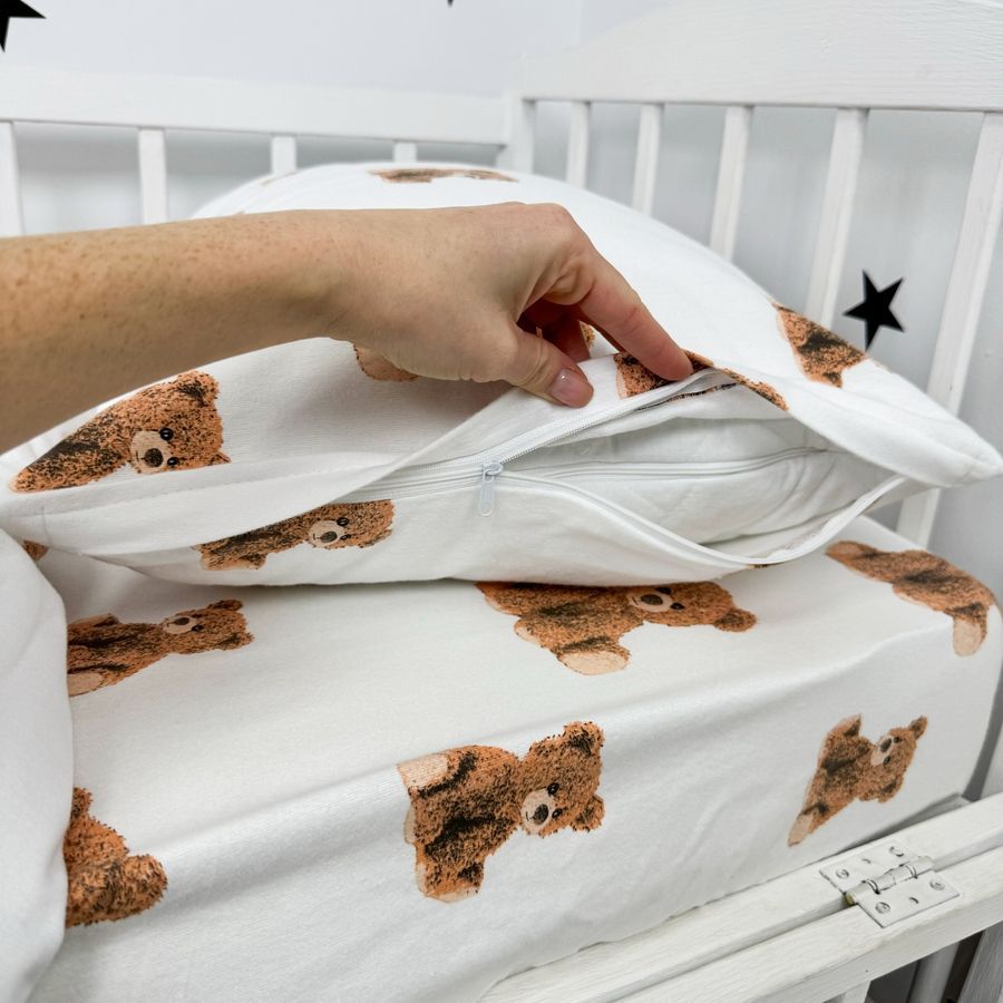Комплект теплої постільної білизни для дитячого ліжка 120х60 см Oh My Kids &laquo;Soft Bears&raquo; фланель