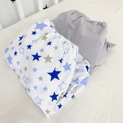 Набір простиней на резинці 2 шт в ліжечко 120х60 см Oh My Kids "Stars" блакитний, сірий