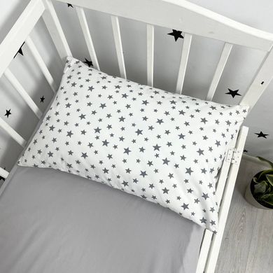 Постільна білизна у дитяче ліжечко 120х60 см "Зірки" сірий