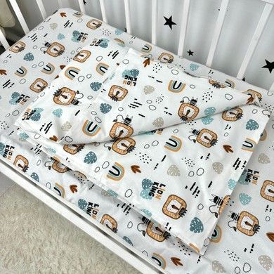 Детский натуральный пододеяльник 120х90 см Oh My Kids "Lions"