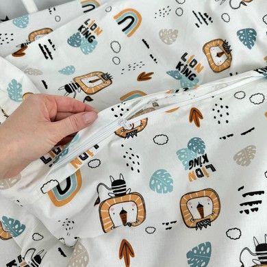 Детский натуральный пододеяльник 120х90 см Oh My Kids "Lions"
