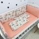 Бортики у дитяче ліжечко для дівчинки Oh My Kids "Зайчики Лисички" 6 шт