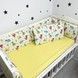 Бортики у дитяче ліжко 4 шт Oh My Kids "Динозаври" жовтий