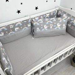 Бортики в ліжечко для новонародженого Oh My Kids «Єдинороги на веселці» 6 шт
