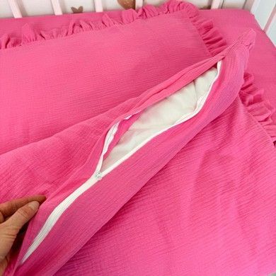 Дитяча муслінова підковдра 120х90 см з рюшами Oh My Kids "Crimson" для дівчинки