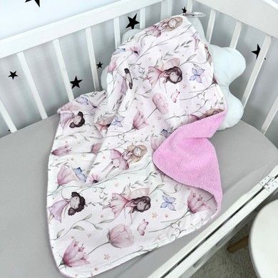 Махровий рушник для дівчинки 70х70 см Oh My Kids "Феєчки" рожевий