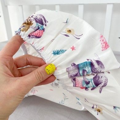 Сатинова простинь в коляску на резинці Oh My Kids Bunnies