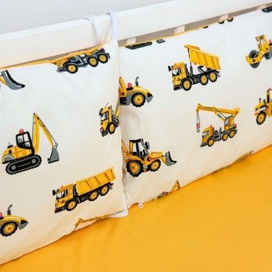Бортики у дитяче ліжечко для хлопчика Oh My Kids "Будівельна техніка" 6 шт