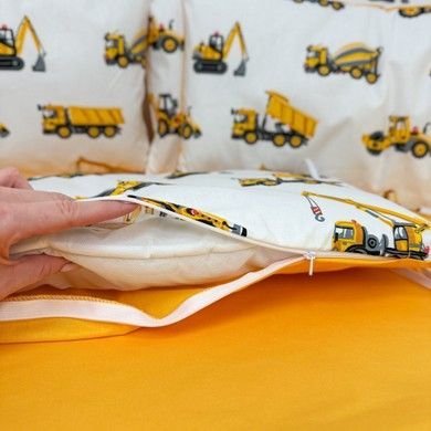 Бортики у дитяче ліжечко для хлопчика Oh My Kids "Будівельна техніка" 6 шт