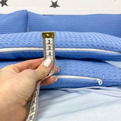 Бортики зі зйомними наволочками в дитяче ліжко Oh My Kids "Blue" піке