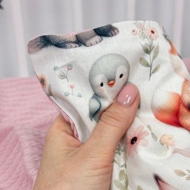 Конверт-плед всесезонный на выписку для девочек Oh My Kids "Зайчики Лисички"