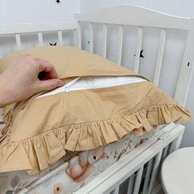 Постільний комплект рюшами в ліжко 120х60 см Oh My Kids &laquo;Лисички совенята&raquo; ранфорс