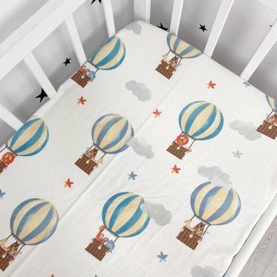 Фланелевая простынь на резинке 120х60 см Oh My Kids&trade; 120х60 см "Водушные шары"