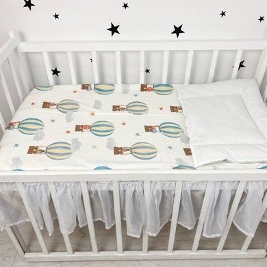 Фланелевая простынь на резинке 120х60 см Oh My Kids&trade; 120х60 см "Водушные шары"