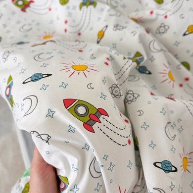 Конверт-ковдра на виписку для хлопчика Oh My Kids &laquo;Ракети&raquo; зелений