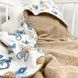 Махровое полотенце с уголком 70х70 см Oh My Kids "Ретро машинки" бежевое