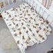 Мусліновий плед з рюшами 90х70 см Oh My Kids "Brown Bears" колір бежевий