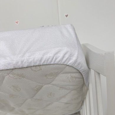 Водонепроникне простирадло на гумці 120х60 см Oh My Kids "Cute Bannies" сірий