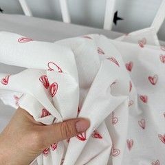 Бавовняна пелюшка для дівчинки Oh My Kids "Намальовані сердечки" червоний