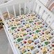 Водонепроникне простирадло на гумці 120х60 см для хлопчика Oh My Kids "Машинки будівельні"