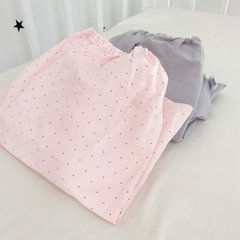 Комплект простирадл на резинці 2 шт в ліжечко 120х60 см Oh My Kids "Dots" рожевий + сірий