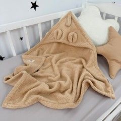 Махровий рушник з куточком для новонароджених 70х70 см Oh My Kids Бежевий