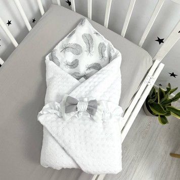 Конверт на выписку Oh My Kids универсальный всесезонный "Нежные пёрышки"