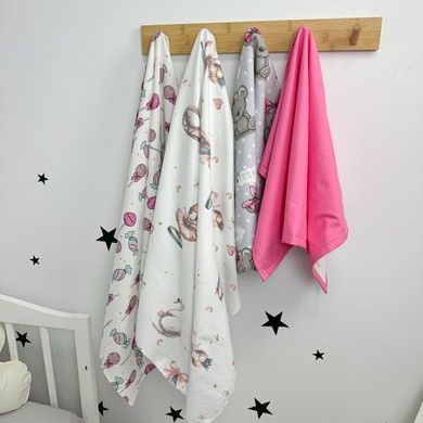 Набор различных пеленок для девочки 4 шт Oh My Kids "Pink mix" розовый