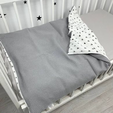 Натуральний дитячий плед у ліжечко та коляску "Сердечки" Oh My Kids піке