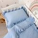 Мʼяка дитяча муслінова постіль у ліжко 120х60 см з рюшами Oh My Kids "Sky Blue" блакитний
