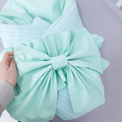 Конверт для новорожденного Oh My Kids &ldquo;Mint&rdquo; с большим бантом