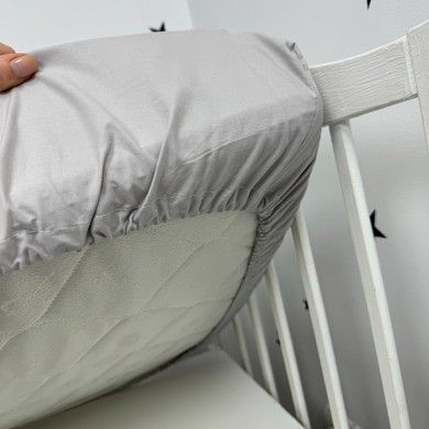 Комплект постільної білизни з рюшами для ліжка 120х60 см з підковдрою 120х90 см Oh My Kids &laquo;Grey&raquo; ранфорс