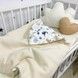 Пледик всесезонний у ліжечко та коляску 100х80 см Oh My Kids "Дино" молочний