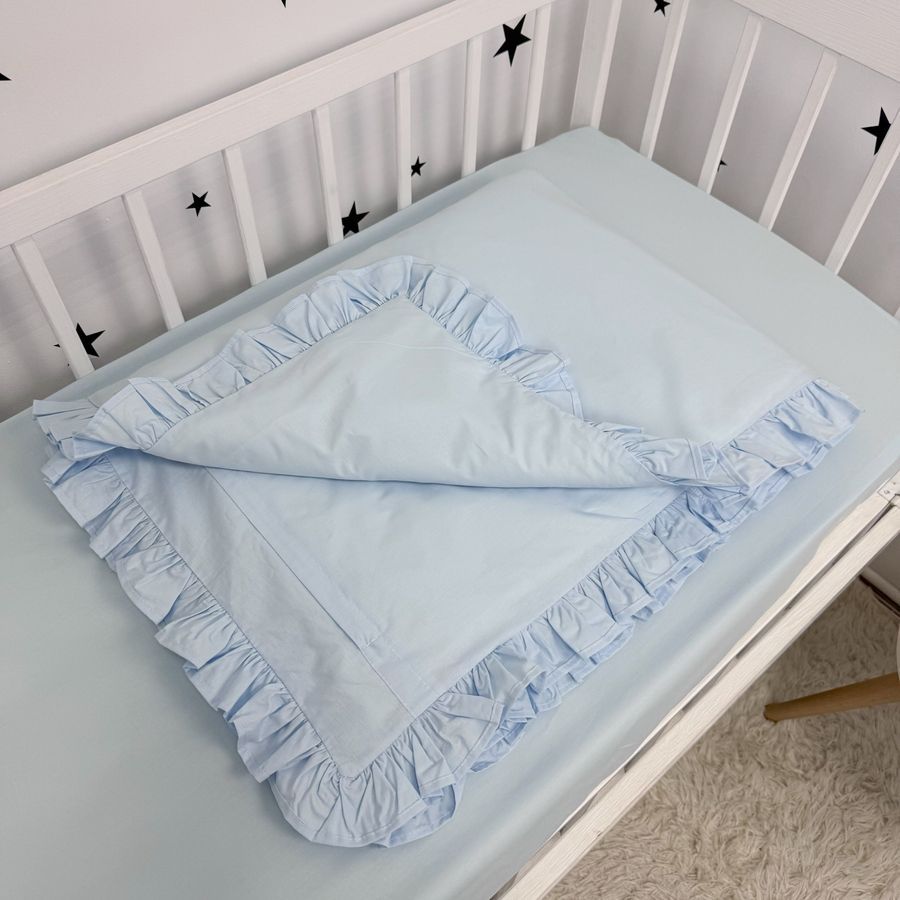 Підковдра з рюшами 120х90 см Oh My Kids &laquo;Light Blue&raquo; ранфорс блакитний