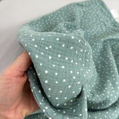 Дитячий 4х-шаровий мусліновий плед 90х70 см Oh My Kids "Sea wave Dots"