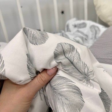 Конверт-плед на виписку для новонародженого Oh My Kids "Пірʼя" сірий