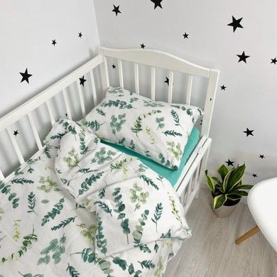 Теплое фланелевое детское постельное белье Oh My Kids "Листочки"