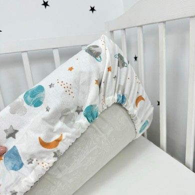 Тепла дитяча постільна білизна 120х60 см Oh My Kids "Spase" блакитний
