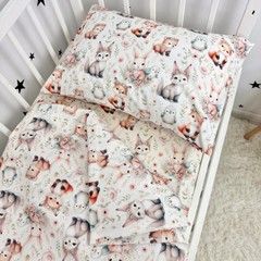 Дитячий комплект постільної білизни у ліжечко 120х60 см Oh My Kids &laquo;Зайчики лисички&raquo;