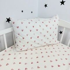 Натуральна наволочка 40х60 см Oh My Kids "Red Hearts"
